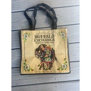 Buffalo Exchange Reusable Tote Shopping Bag Recycled Yellow Southwest Colorful